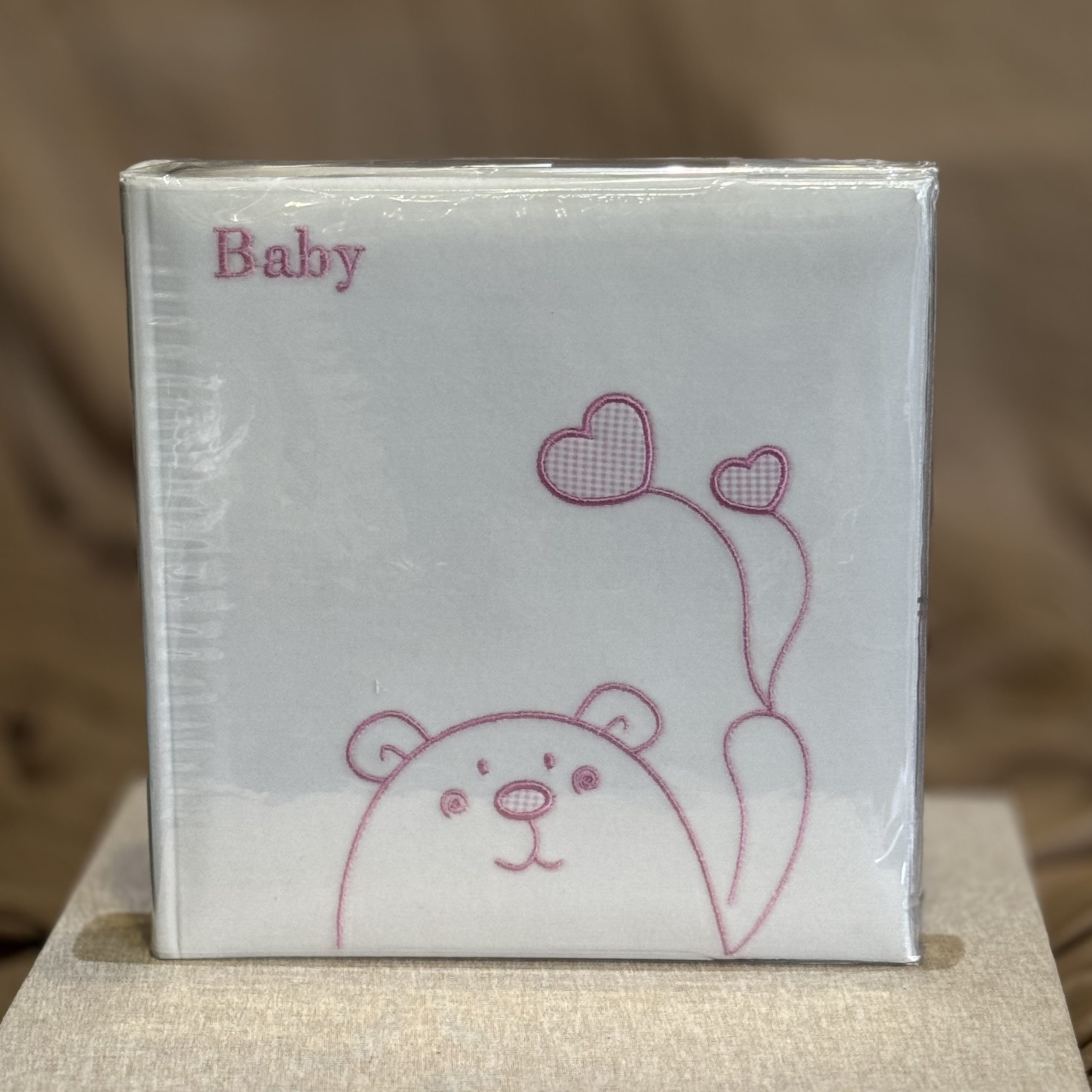 IMG_6395-photo-album ΑΛΜΠΟΥΜ-ΛΕΥΚΟ ΜΕ ΡΟΖ ΑΡΚΟΥΔΑΚΙ ΡΙΖΟΧΑΡΤΟ - Image 1